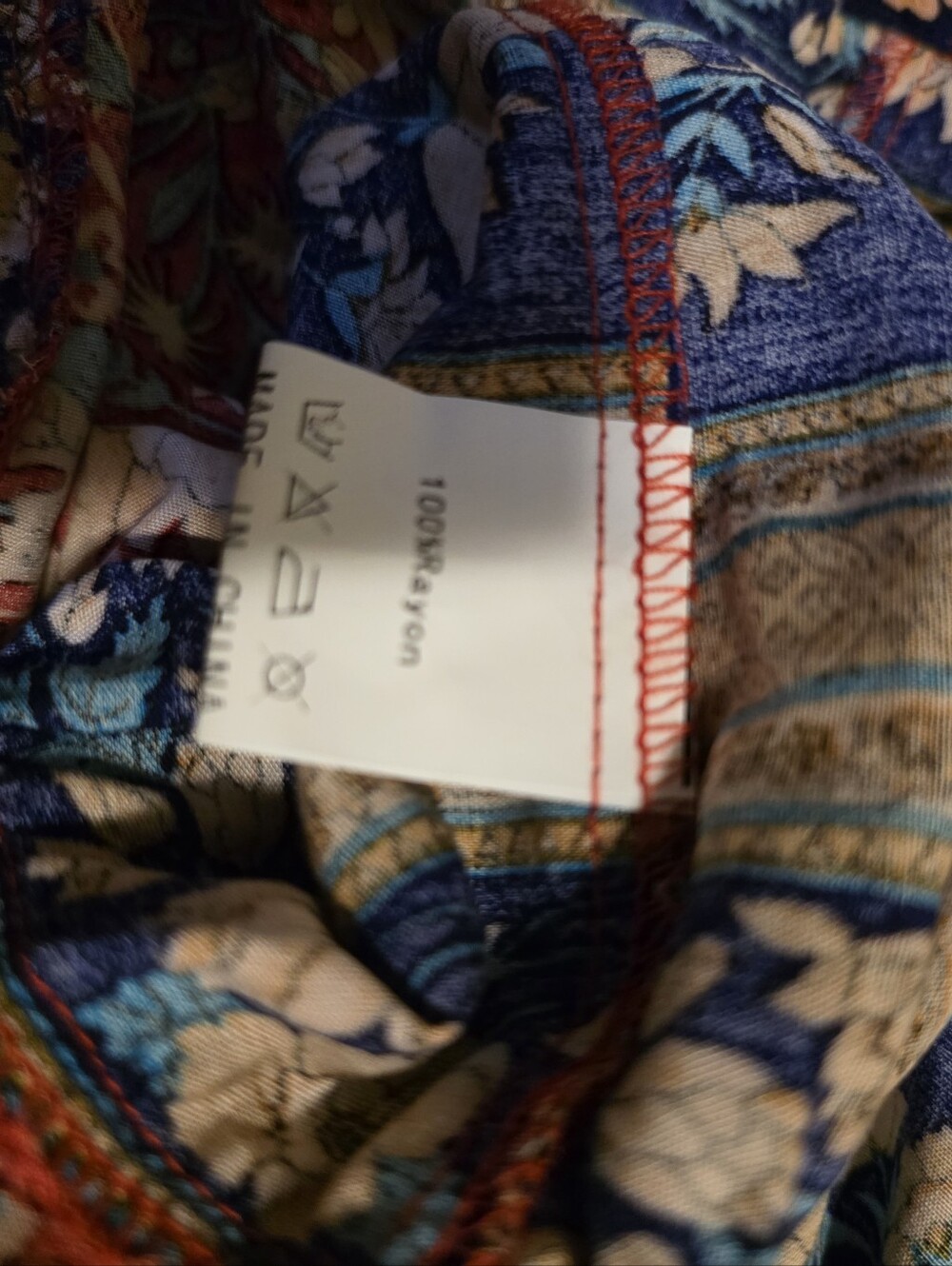 Kohl's Blue and Red Floral V-Neck Mini Dress - Picture 6 of 6